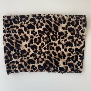 LEOPARD PRINT CROPPED TUBE TOP